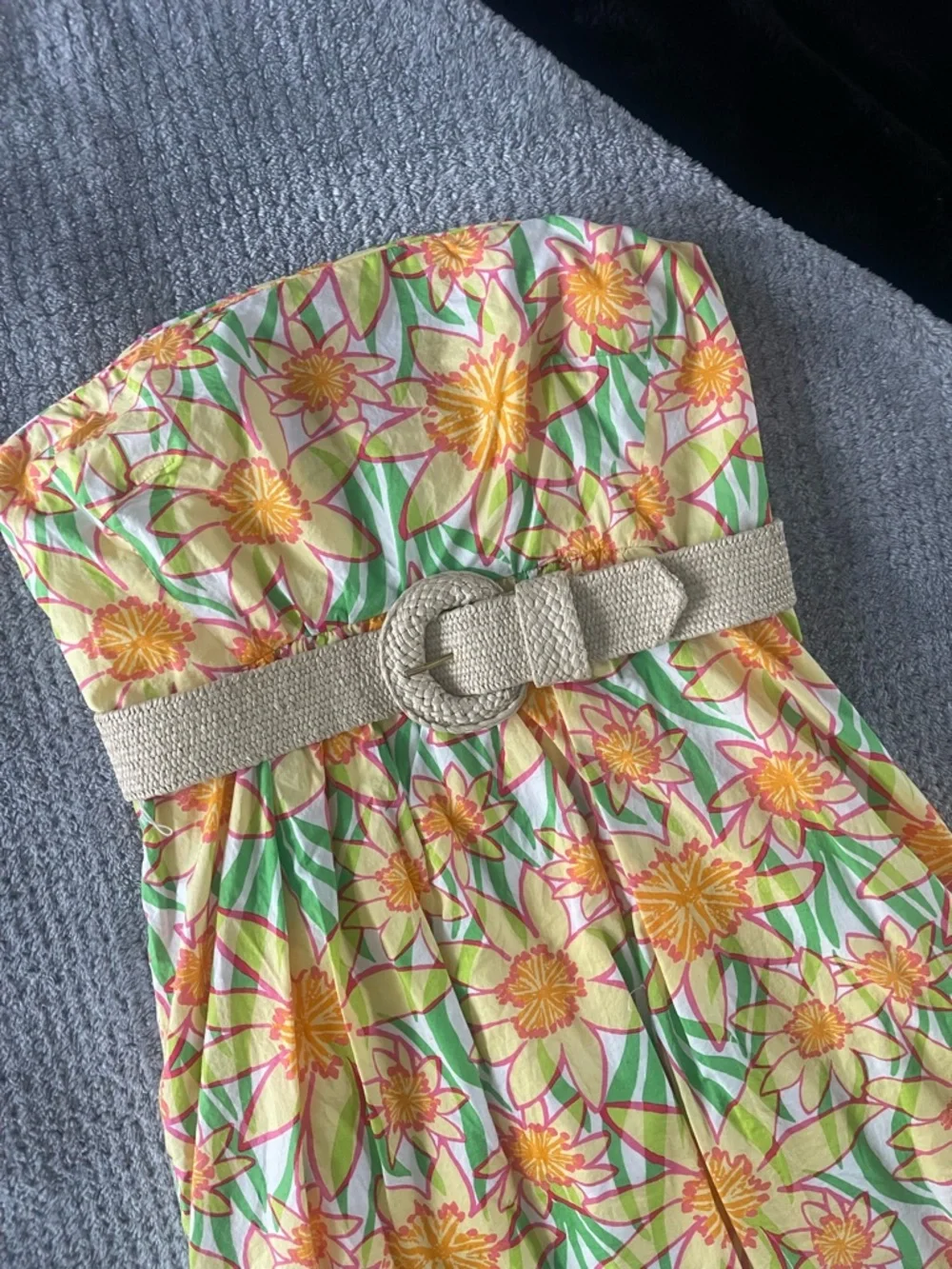 Lilly Pulitzer Sunflower Strapless Wyatt Dress Small sz 8 - Picture 3 of 8